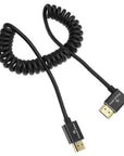 Alvin's Cables 8K HDMI 2.1 High-Speed Cable 8K@60Hz 4K@120Hz Braided Coiled Cable for Atomos Ninja,for Feelworld,for Sony FS5 FS7 FX9,BMPCC,for Canon C300 C500,Right Angle Black