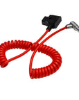 Alvin's Cables Right Angle 2 Pin Male to D-Tap Power Coiled Cable for Teradek SmallHD Z-CAM Blackmagic Pyxis 6k, Ultra Soft