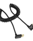 Alvin's Cables 8K HDMI 2.1 Cable 8K@60Hz 4K@120Hz High-Speed Braided Coiled Cable for Atomos Ninja,for Feelworld,for Sony FS5 FS7 FX9,BMPCC,for Canon C300 C500,Left to Up Angle Black