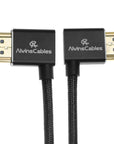 Alvin's Cables 8K HDMI 2.1 Cable 8K 60Hz 4K 120Hz High-Speed for Atomos Ninja Monitor,Left to Right Angle Braided Coiled Cable for Sony FS5 FS7 FX9,for Canon C300 C500,for Nikon Z9 Camera,Black