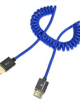 Alvin's Cables 8K 2.1 HDMI to HDMI Cable 8K@60Hz 4K@120Hz High-Speed for Atomos Ninja,for Sony FS5 FS7 FX9,BMPCC,for Canon C300 C500,Braided Coiled Cable Blue