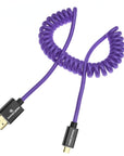 Alvin's Cables 8K 2.1 Micro HDMI to HDMI Coiled Cable for Atomos Ninja V, 8K@60Hz 4K@60Hz High-Speed HDMI Cable for Sony A7RIII A7II A7M3, for Canon R5 M6, for FUJIFILM X-T4 X-T3, Braided Purple