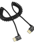 Alvin's Cables 8K HDMI Cable for Atomos Ninja,2.1 48Gbps 8K@60Hz 4K@120Hz High-Speed Braided Coiled Cable for Sony FS5 FS7 FX9,BMPCC,for Canon C300 C500,for Feelworld,Right to Right Angle Black