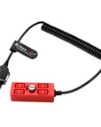 Alvin's Cables Smart D-tap Power Splitter Cable, Dtap Male to 4 Port DTap Female Splitter Hub Coiled Power Cable for ARRI RED Teradek SmallHD SmallRig V-Mount|Gold-Mount Battery 40cm/15.7in Red