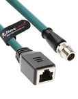 Alvin's Cables M12 X-Code 8 Pin Male to RJ45 Female Ethernet Cable for Cognex Keyence Camera, RJ45 Female Socket High-Flex Cat6a Cable for Industrial Automation,Robotics