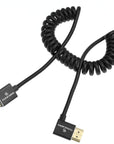 Alvin's Cables 8K HDMI 2.1 Cable for Atomos Ninja V Monitor,for Sony FS5 FS7,BMPCC,for Canon C300 C500 Camera,8K@60Hz 4K@120Hz 48Gbps High-Speed Braided Coiled Cable Left Angle Black