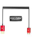 Alvin's Cables 8K High Speed Mini HDMI to HDMI Coiled Cable, Aluminum 8K@60Hz 4K@240Hz HDMI 2.1, Compatible with Camera, Camcorder, Tablet and Graphics/Video Card, Laptop, Projector