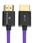 Alvin's Cables 8K 2.1 HDMI to HDMI Cable 8K@60Hz 4K@120Hz High-Speed for Atomos Ninja,for Sony FS5 FS7 FX9,BMPCC,for Canon C300 C500,Braided Coiled Cable Purple