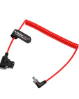 Alvin's Cables Ultra Soft Dtap to Locking DC 2.1 Right Angle Cable, Atomos Ninja Dtap Power Coiled Cable for Video Devices PIX-E7 PIX-E5 Monitor, for Hollyland Mars 400s