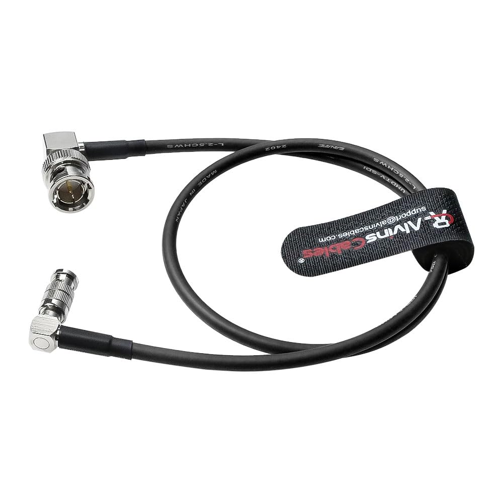 Alvin's Cables Micro BNC to BNC Cable 12G-SDI High Speed 4K UHD Video Coaxial Cable, 75 Ohm Ultra-Soft for Blackmagic Video Assist 5" Monitor, Right Angle 50CM|19.7inches