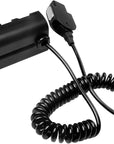 Alvin's Cables NP F550 Dummy Battery to Alvins Smart D-tap Coiled Power Cable for Sony NP-F550, NP-F570, NP-F970, SmallHD 702, Atomos Ninja Shinobi Camera Monitors