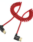 Alvin's Cables 8K HDMI 2.1 Cable 8K@60Hz 4K@120Hz High-Speed Braided Coiled Cable for Atomos Ninja,for Feelworld,for Sony FS5 FS7 FX9,BMPCC,for Canon C300 C500,Left to Up Angle Red