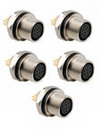 Alvins HR25-7TR-8P Hirose 8 Pin Male Circular Receptacle, Solder Cup Panel Mount Connector, Metal Threaded Locking for Industrial & Camera Equipment