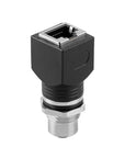 Alvin's Cables M12 X-Code 8-Pin to RJ45 Adapter Cat6a IP68 Waterproof Shielded, M12 Female to RJ45 Female Industrial Ethernet Connector for Cognex Keyence Basler Baumer Datalogic Microscan Sick