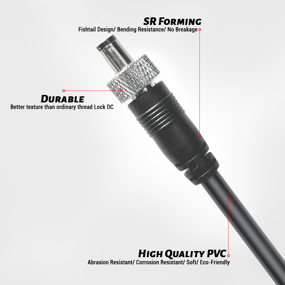 Alvin's Cables ATOMOS Monitor Power Cable Locking DC 5.5 2.1 to D Tap for Video Devices PIX E7 PIX E5 7 Touchscreen Display Hollyland Mars 400s