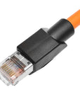 Alvin's Cables RJ45 Ethernet Cable, Up-Angle Cat6a Shielded Industrial Profinet Ethernet Cable High-Flex Drag-Chain High-Speed Gold-Plated Connectors for PLC, Robotics & Motion Control 3.3ft/1m Orange