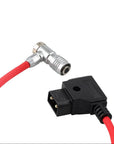 Alvin's Cables D-Tap to BMPCC 6K 4K Power Cable, Right Angle Weipu 2-Pin Female to D-Tap Male, Braided Ultra Flexible Cable for Blackmagic Pocket Cinema Camera 4K/6K/6K Pro, V-Mount, Red