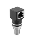 Alvin's Cables M12 X-Code 8-Pin to RJ45 Adapter Cat6a IP68 Waterproof Shielded, M12 Male to RJ45 Female Industrial Ethernet Connector for Cognex Keyence Basler Baumer Datalogic Microscan Sick