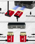 Alvin's Cables HDMI Cable 8K 2.1 48Gbps High Speed Φ2.4mm Ultra-Thin Right Angle HDMI A to A 8K@60Hz 4K@120Hz for Canon C70, for Sony A7 A9, Blackmagic Camera, Atomos, SmallHD Monitor,30cm| 11.8in