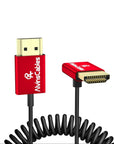Alvin's Cables 8K 2.1 HDMI Cable 48Gbps 8K@60Hz 4K@120Hz High Speed Φ2.4mm Ultra-Thin HDMI for Sony A7 A9, BMPCC, for Canon C70, for Atomos Ninja, for Feelworld, Straight to Down Angle Coiled