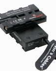 Alvin’s Cables D-Tap to Dual-Sided Cross-Shaped NP-F Dummy Battery with USB-C PD Power Cable for Atomos| SmallHD Monitor, Wireless Transmission, NP-F550| F570| F770| F970 Dummy Battery Coiled cable