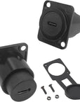 Alvins USB C 3.1 Type-C Panel Mount Coupler Waterproof Connector Socket, D-Type Module USB C Pass Through Connector, Female to Female Bulkhead Extension Adapter for Outdoor, 5pcs