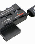 Alvin’s Cables D-Tap to Dual-Sided Cross-Shaped NP-F Dummy Battery with USB-C PD Power Cable for Atomos| SmallHD Monitor, Wireless Transmission, NP-F550| F570| F770| F970 Dummy Battery Coiled cable