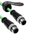 Alvin's Cables M12 D-Code 4 Pin Male to M12 D-Code 4 Pin Male Ethernet Cable for Keyence Baumer Sick Camera, High-Flex Cat6a Cable for Industrial Automation, EtherCAT/PROFINET 3.3ft/1m Green