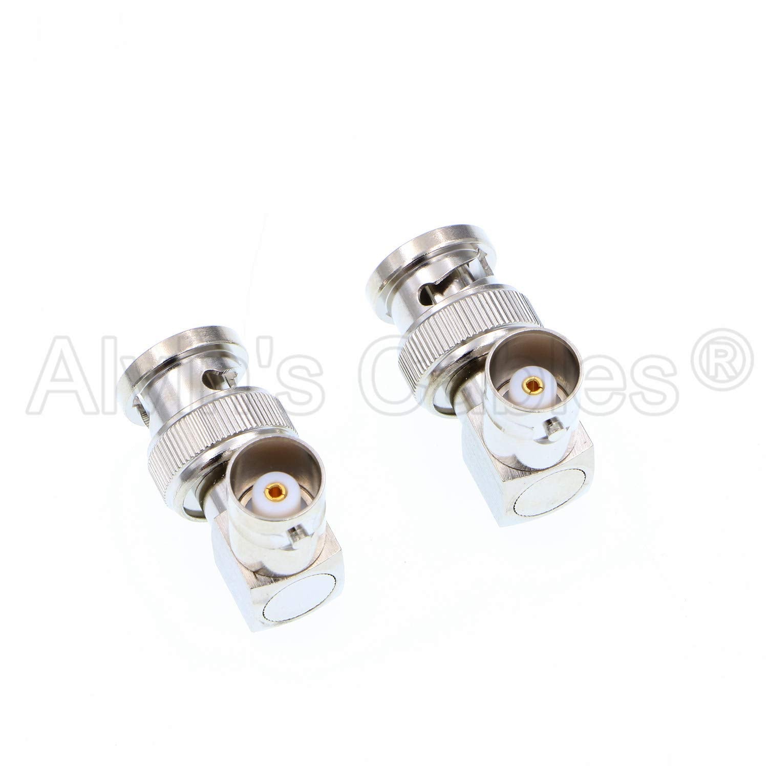 Alvin's Cables Right Angle BNC Connectors for HD SDI BNC Cable One Set