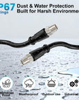 Alvin's Cables M12 X-Code 8 Pin to 8 Pin Male Cat6a Ethernet Cable Shielded for Cognex Basler Industrial Camera, High Flex Drag-Chain 3m 5m 10m, Black