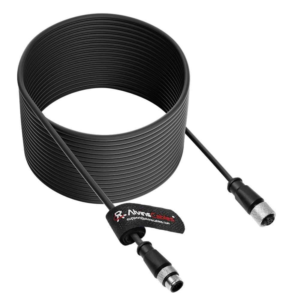 Alvin's Cables M12 A-Code 8 Pin Male to 8 Pin Female Cat6a High-Flex Shielded Sensor Actuator Cable for Cognex Industrial Camera 15m/49ft
