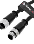 Alvin's Cables M12 A-Code 5 Pin Male to Female Extension Cable for Industrial Automation Fieldbus Communication, Shielded High-Flex Sensor and Actuator Signal Power Cable 3.3ft/1m