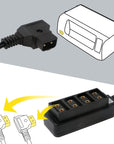 Alvin's Cables D-tap Splitter Ultrashort Power Cable D-Tap Male to 4 Port Dtap Female Cord for ARRI RED Cameras TILTA Steadicam IDX Battery