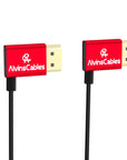 Alvin's Cables HDMI Cable 8K 2.1 48Gbps High Speed Φ2.4mm Ultra-Thin Right Angle HDMI A to A 8K@60Hz 4K@120Hz for Canon C70, for Sony A7 A9, Blackmagic Camera, Atomos, SmallHD Monitor,30cm| 11.8in
