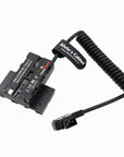 Alvin’s Cables D-Tap to Dual-Sided Cross-Shaped NP-F Dummy Battery with USB-C PD Power Cable for Atomos| SmallHD Monitor, Wireless Transmission, NP-F550| F570| F770| F970 Dummy Battery Coiled cable