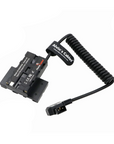 Alvin’s Cables D-Tap to Dual-Sided Cross-Shaped NP-F Dummy Battery with USB-C PD Power Cable for Atomos| SmallHD Monitor, Wireless Transmission, NP-F550| F570| F770| F970 Dummy Battery Coiled cable