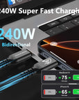 Alvin's Cables USB 4 Cable 1ft, USB-C to USB-C Cable 40Gbps Data Transfer 240W PD Fast Charging 8K@60Hz Display, Compatible with Thunderbolt 4/3,USB 3.0, for MacBook,eGPU,Dock, USB-IF Certified