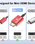 Alvin's Cables 8K High Speed Mini HDMI to HDMI Coiled Cable, Aluminum 8K@60Hz 4K@240Hz HDMI 2.1, Compatible with Camera, Camcorder, Tablet and Graphics/Video Card, Laptop, Projector