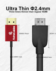 Alvin's Cables 8K HDMI Cable 2.1 48Gbps High Speed Φ2.4mm Ultra-Thin HDMI 8K@60Hz 4K@120Hz for Sony A7 A9, BMPCC, for Canon C70, for Atomos Ninja, for SmallHD, Up to Down Angle Coiled Cable