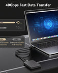 Alvin's Cables USB 4 Cable 1ft, USB-C to USB-C Cable 40Gbps Data Transfer 240W PD Fast Charging 8K@60Hz Display, Compatible with Thunderbolt 4/3,USB 3.0, for MacBook,eGPU,Dock, USB-IF Certified