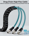 Alvin's Cables M12 X-Code 8 Pin to 8 Pin Male Cat6a Ethernet Cable Shielded for Cognex Basler Industrial Camera, High Flex Drag-Chain, Green