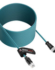 Alvin's Cables M12 X-Code 8 Pin Female to RJ45 Ethernet Cable Cat6a High-Flex Shielded for Cognex Keyence Basler Industrial Automation Fieldbus Module