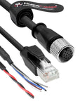 Alvin's Cables M12 12 Pin Power Functional Ethernet Cable for DJI Livox HAP(TX) Mid-70 Mid-360 LiDAR Sensor, M12 Aviation 12 Pin Female to RJ45 1 to 3 Breakout Cable