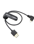 Alvin's Cables Micro HDMI to HDMI Cable 8K60P High-Speed 2.1 for Sony a7 IV FX30 ZV-E10, for Canon R5C R5 R6, Atomos Shinobi Ninja V, 45cm/17.7in, Right Angle Micro HDMI