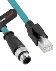 Alvin's Cables M12 A-Code 8 Pin Male to RJ45 Cat6a Ethernet Cable Shielded for Industrial Automation Network Devices, High-Flex Drag-Chain 1M 3M 5M 10M, Green