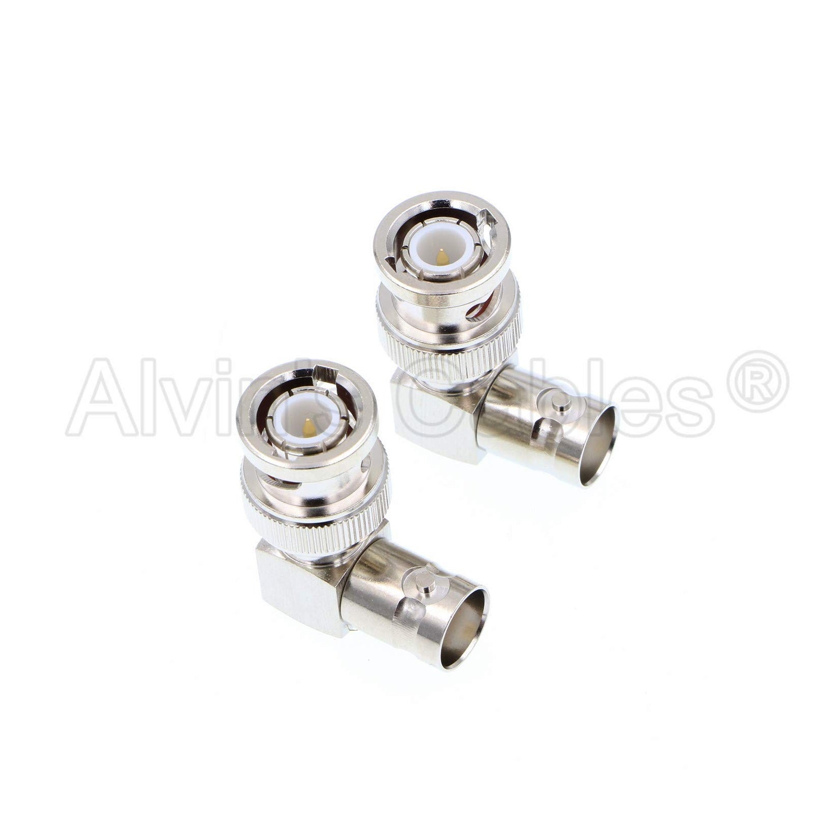 Alvin's Cables Right Angle BNC Connectors for HD SDI BNC Cable One Set
