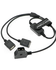 Alvin's Cables D-tap Male to Dual USB Female Port 5V 2A Power Cable Converter Adapter for Anton Bauer V-Mount Gold Mount Battery to Mobile Phone Receiver Wireless Focus 1M
