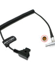 Alvin's Cables Power Cable for Tilta Nucleus-M Motor Right Angle 7 Pin Male to D-tap Coiled Cable for V-Mount Battery Plate