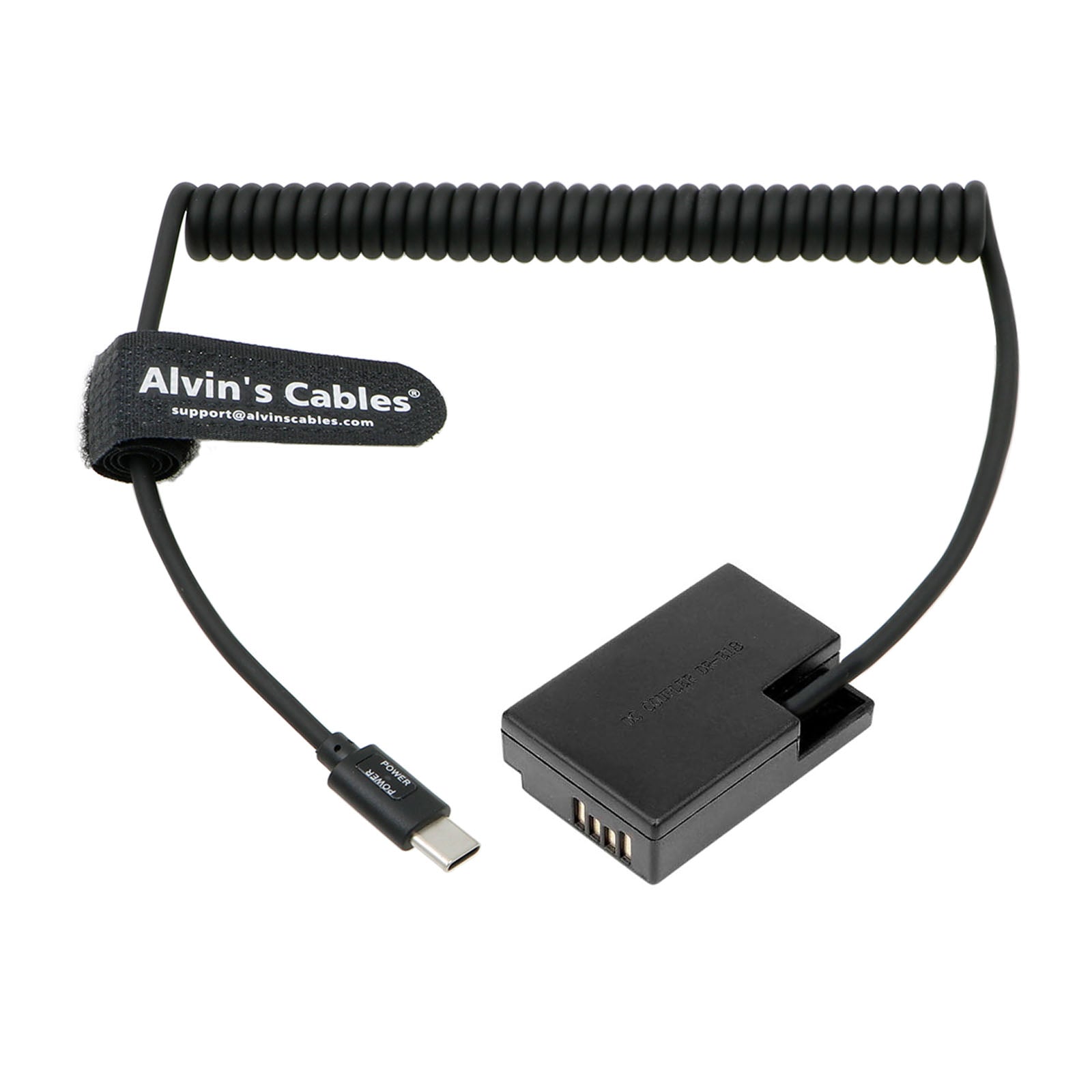 Alvin's Cables LP-E17 Dummy Battery to USB-C PD Power Cable Coiled Power Adapter for Canon EOS R8 R10 RP 200D 750D 760D 800D 77D 9000D Rebel SL2 SL3 T6i T6S T7i T8i Kiss X8i X9i X10 Cameras
