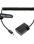 Alvin's Cables LP-E17 Dummy Battery to USB-C PD Power Cable Coiled Power Adapter for Canon EOS R8 R10 RP 200D 750D 760D 800D 77D 9000D Rebel SL2 SL3 T6i T6S T7i T8i Kiss X8i X9i X10 Cameras